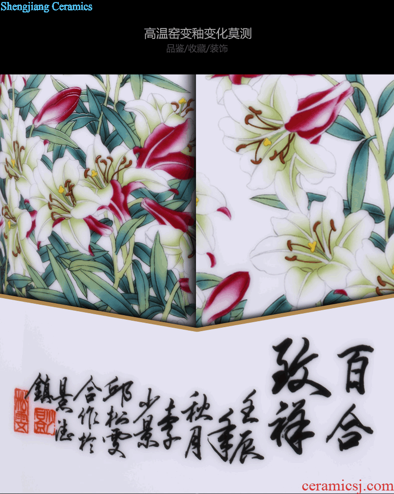 Jingdezhen ceramics powder enamel vase flower arranging TV ark place living room The lily by cheung Chinese style household act the role ofing is tasted