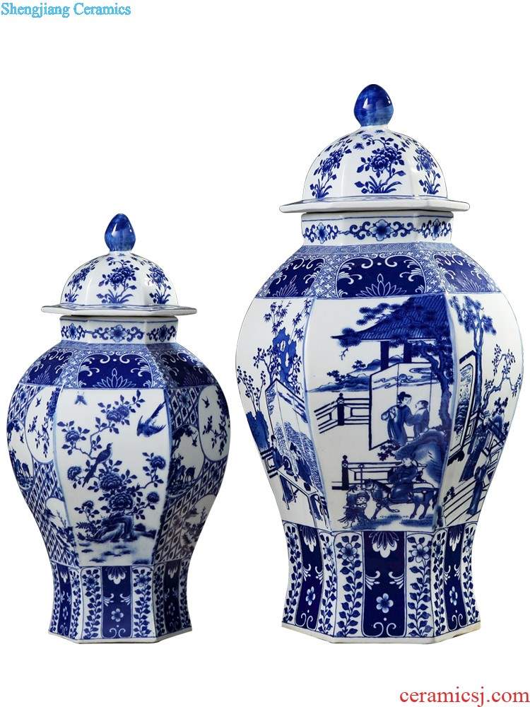 Jingdezhen ceramics furnishing articles hand-painted pine chardonnay vases, the sitting room porch decoration of Chinese style household furnishing articles