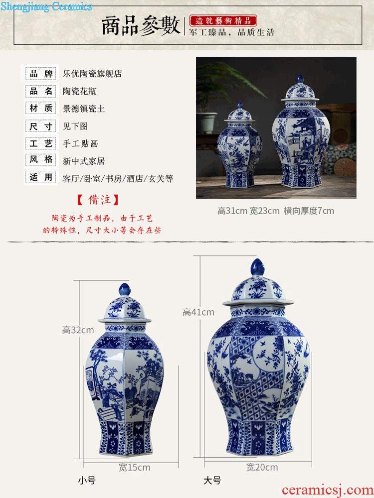 Jingdezhen ceramics furnishing articles hand-painted pine chardonnay vases, the sitting room porch decoration of Chinese style household furnishing articles