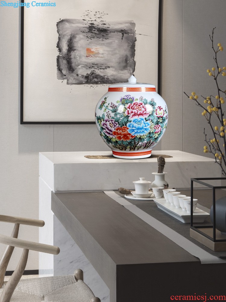 Jingdezhen ceramics modern three-piece floret bottle of flower arrangement, sitting room of Chinese style household decorations crafts