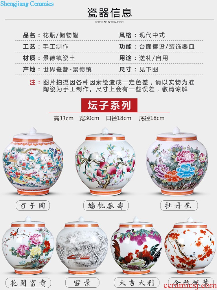 Jingdezhen ceramics modern three-piece floret bottle of flower arrangement, sitting room of Chinese style household decorations crafts