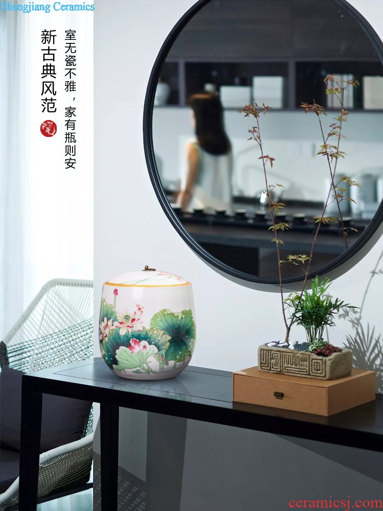 Jingdezhen ceramics Archaize tangle of lotus gourd bottle of blue and white porcelain Modern decoration home sitting room place with a gift