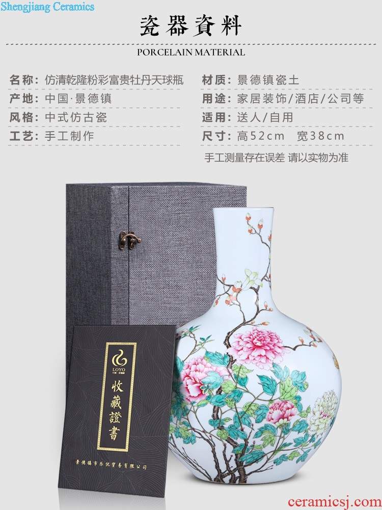 Jingdezhen ceramics imitation qing qianlong beaming plum colored enamel bottles of Chinese style household furnishing articles wedding gift