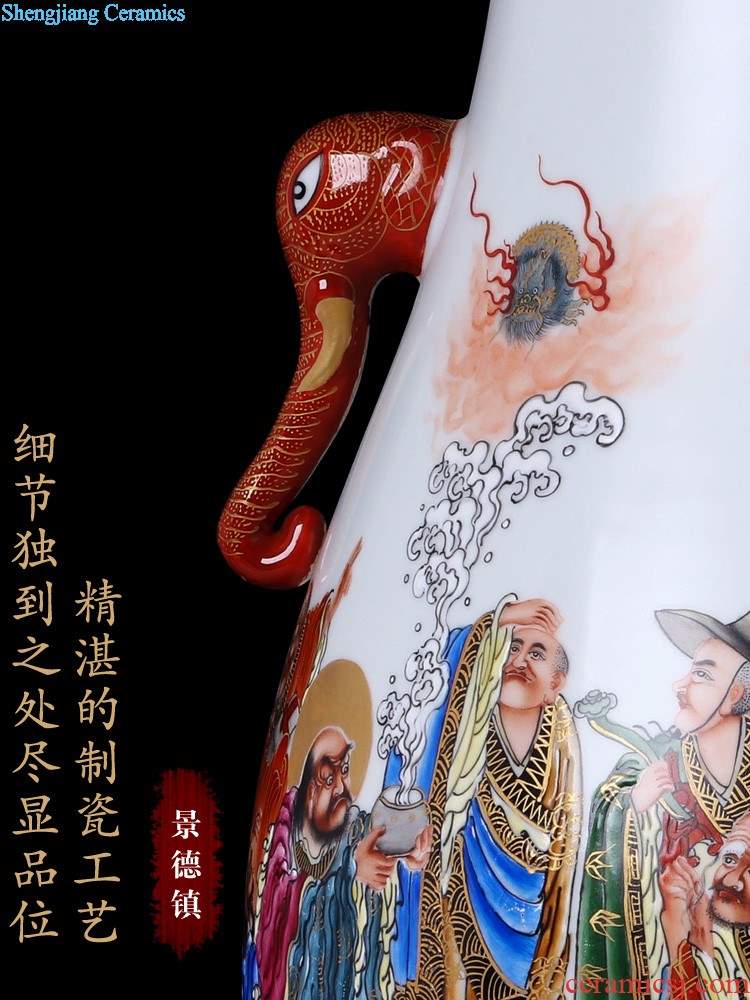 Jingdezhen ceramics furnishing articles imitation qing qianlong pastel zodiac celestial vase home sitting room adornment