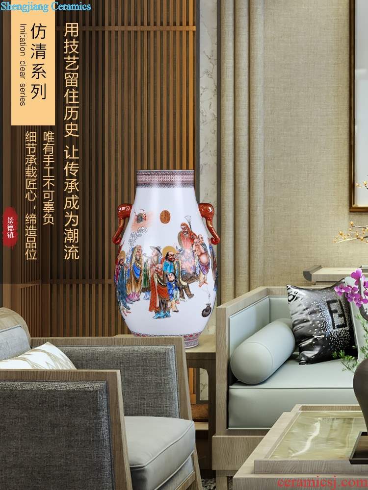 Jingdezhen ceramics furnishing articles imitation qing qianlong pastel zodiac celestial vase home sitting room adornment