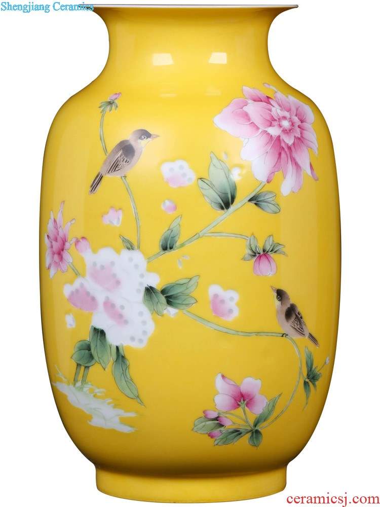 Jingdezhen ceramics furnishing articles Qiu Songxia hand-painted, vases, sitting room of Chinese style household table decorations decoration