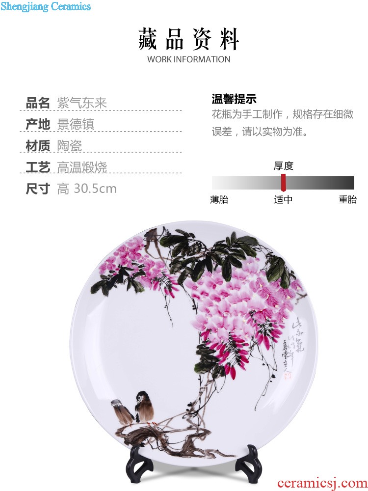 Jingdezhen ceramics Dong-ming li shan, porcelain plate painting decoration Home sitting room hotel crafts