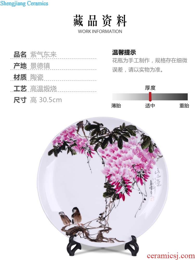 Jingdezhen ceramics furnishing articles lrene famous hand-painted scenery hang dish decorative plate plate of Chinese arts and crafts