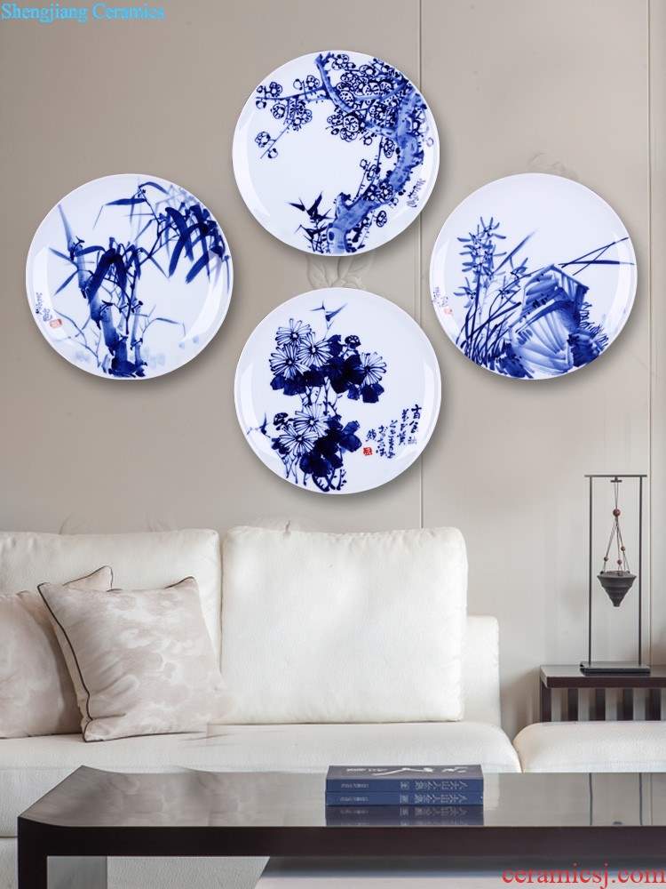 Jingdezhen ceramics Lrene hand-painted hang dish decorative plates Contemporary household fashion crafts are sitting room