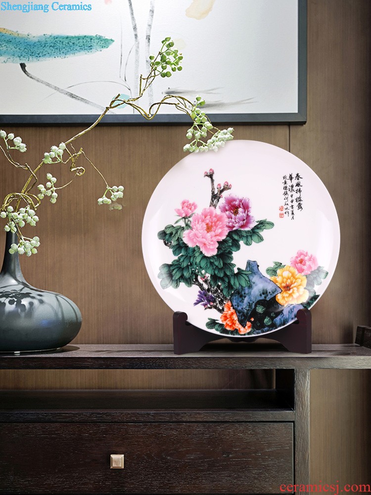 Jingdezhen ceramics furnishing articles TV ark Famous cuckoo chun New Chinese style household flower arrangement sitting room decorations