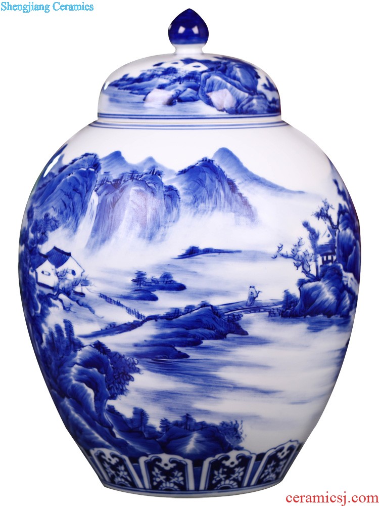 Jingdezhen ceramics Archaize tangle of lotus gourd bottle of blue and white porcelain Modern decoration home sitting room place with a gift