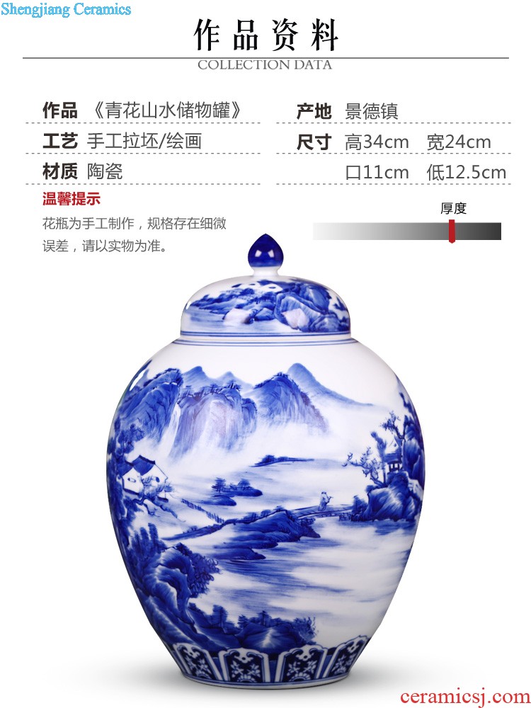 Jingdezhen ceramics Archaize tangle of lotus gourd bottle of blue and white porcelain Modern decoration home sitting room place with a gift