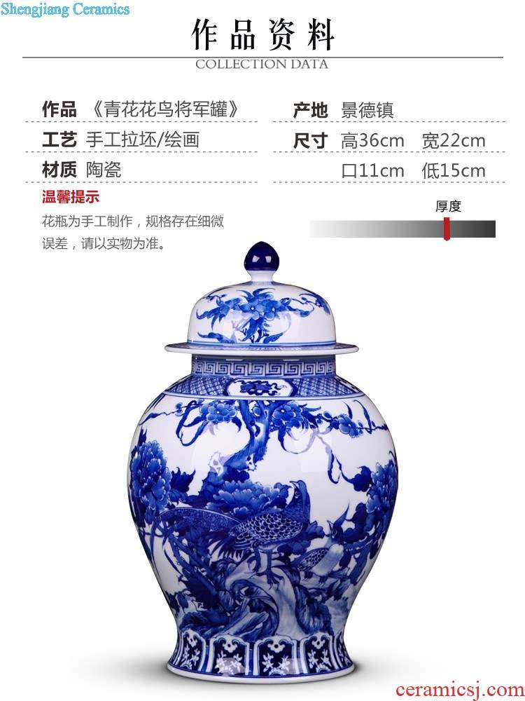 Jingdezhen ceramic vase furnishing articles archaize pastel heavy industry collection square vase sitting room of Chinese style household ornaments