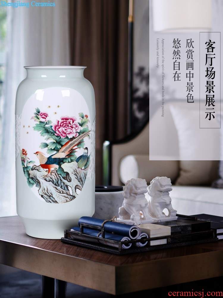 Jingdezhen ceramic hand-painted pastel lad vases, flower arranging furnishing articles sitting room of Chinese style household decorations wedding gifts