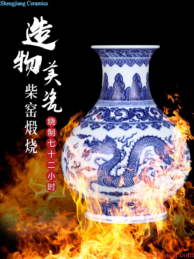 Jingdezhen ceramics vase furnishing articles imitation qing yongzheng maintain blue and white flowers and birds on bottles of Chinese style household ornaments