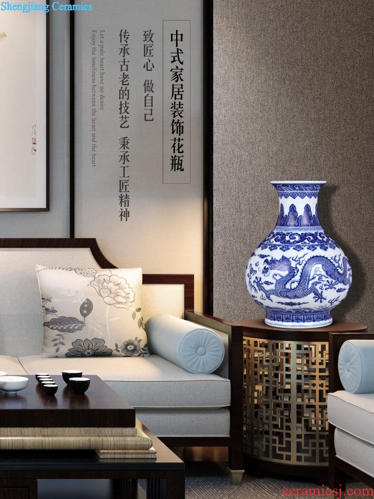 Jingdezhen ceramics vase furnishing articles imitation qing yongzheng maintain blue and white flowers and birds on bottles of Chinese style household ornaments