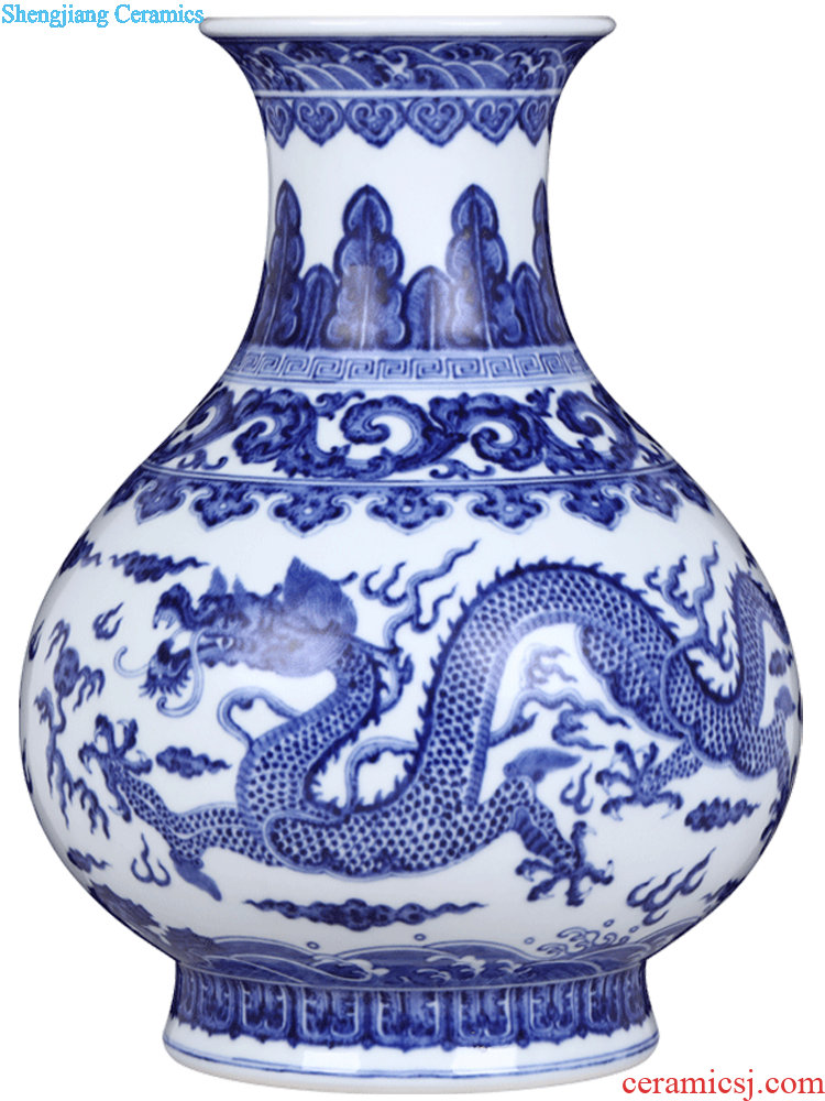 Jingdezhen ceramics vase furnishing articles imitation qing yongzheng maintain blue and white flowers and birds on bottles of Chinese style household ornaments