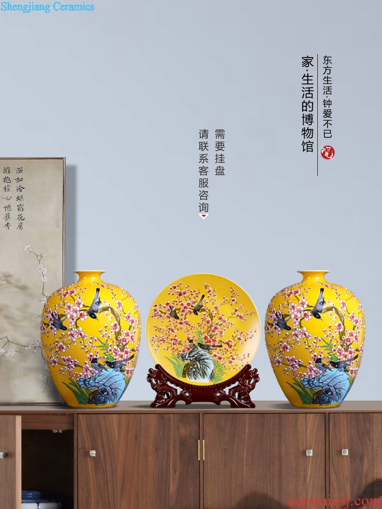 Jingdezhen ceramics hand-painted vases, flower arrangement of Chinese style home sitting room adornment TV ark place wedding gift