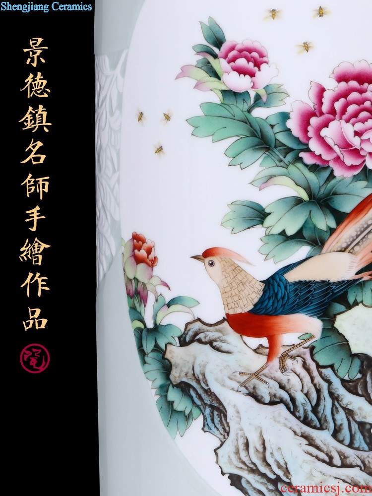 Jingdezhen ceramic hand-painted pastel lad vases, flower arranging furnishing articles sitting room of Chinese style household decorations wedding gifts