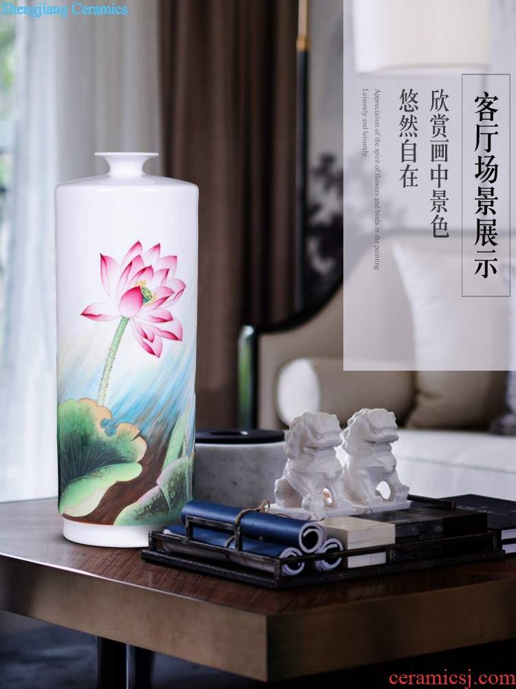 Jingdezhen ceramics furnishing articles hand-painted kam tong prosperous modern Chinese style household vase flower arrangement sitting room adornment