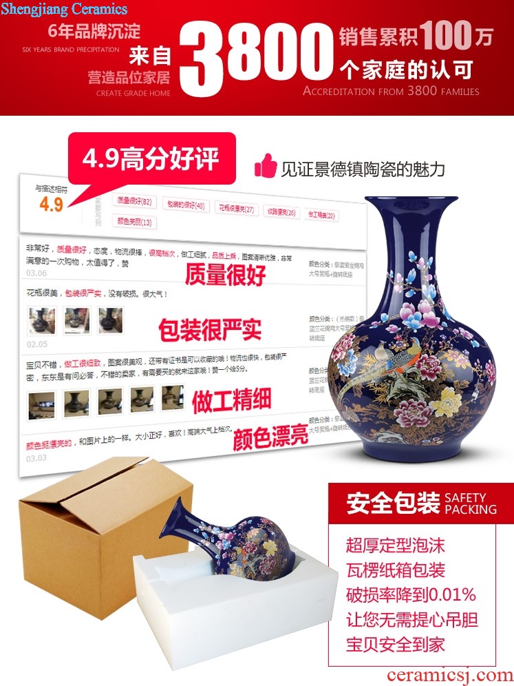 Jingdezhen archaize color glaze ruby red porcelain vase small rich ancient frame sitting room adornment of Chinese style household furnishing articles