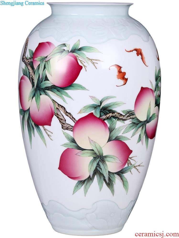 New Chinese style creative ceramic flower receptacle Jingdezhen vase place to live in the living room table fashion decorative arts and crafts