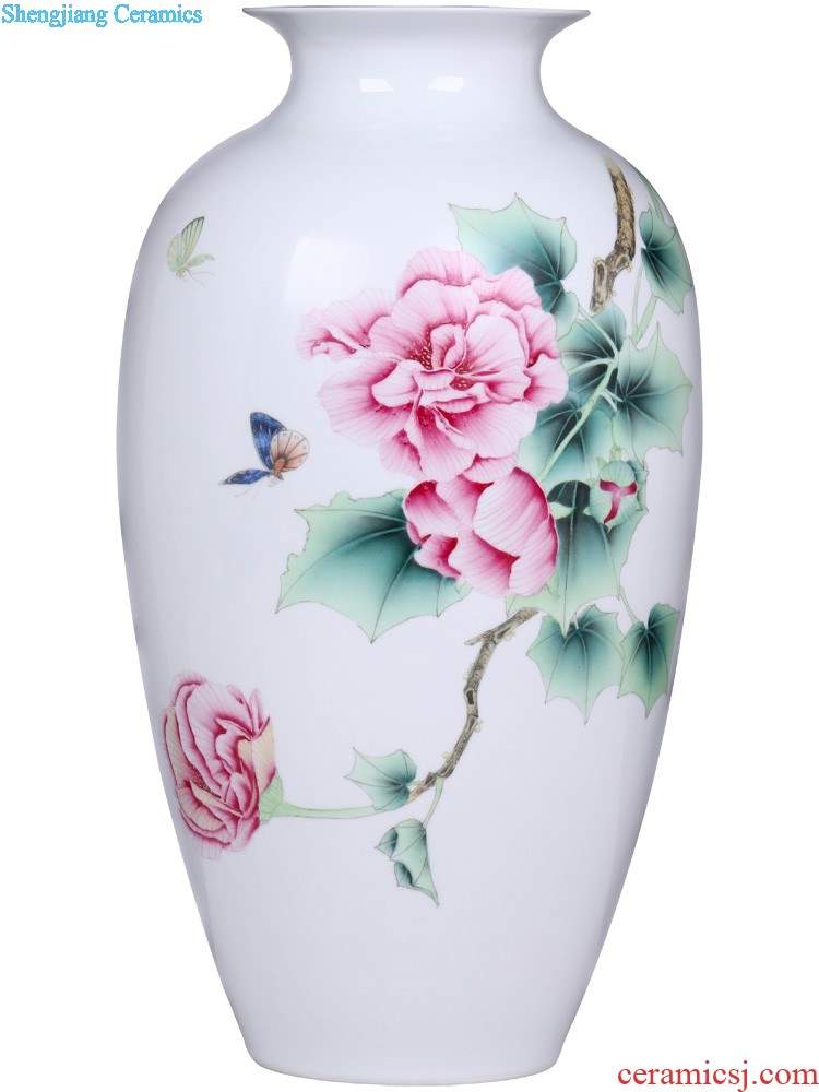 Jingdezhen ceramics furnishing articles hand draw all the best vase Chinese style household living room TV cabinet decoration decoration