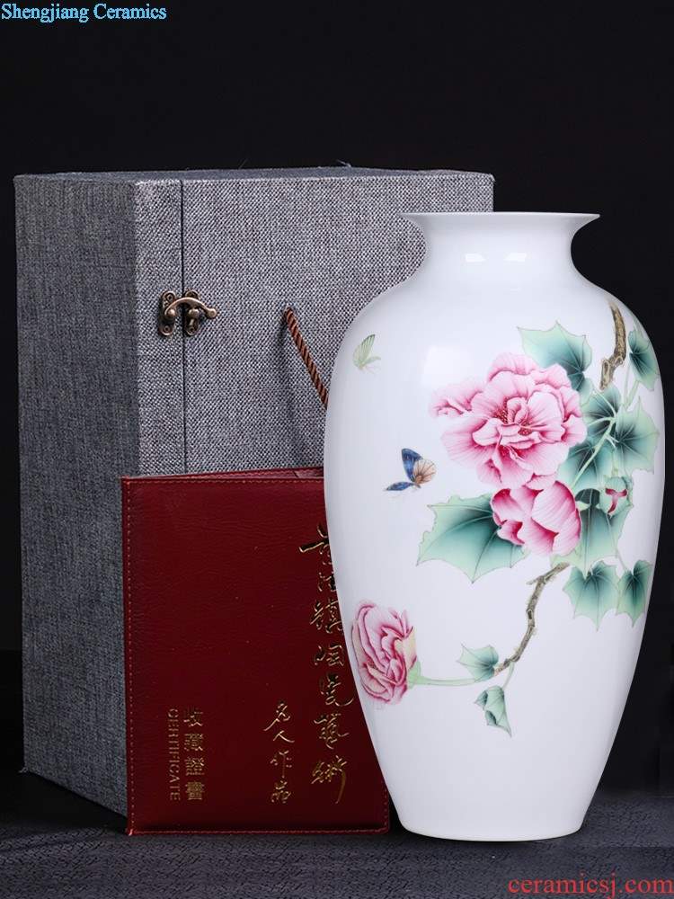 Jingdezhen ceramics furnishing articles hand draw all the best vase Chinese style household living room TV cabinet decoration decoration