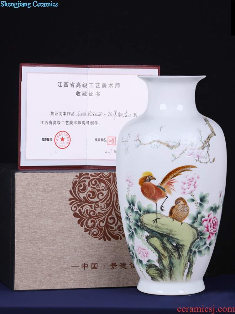 Jingdezhen ceramics antique flower vase flower arrangement, the sitting room of Chinese style household collection gifts decorations furnishing articles