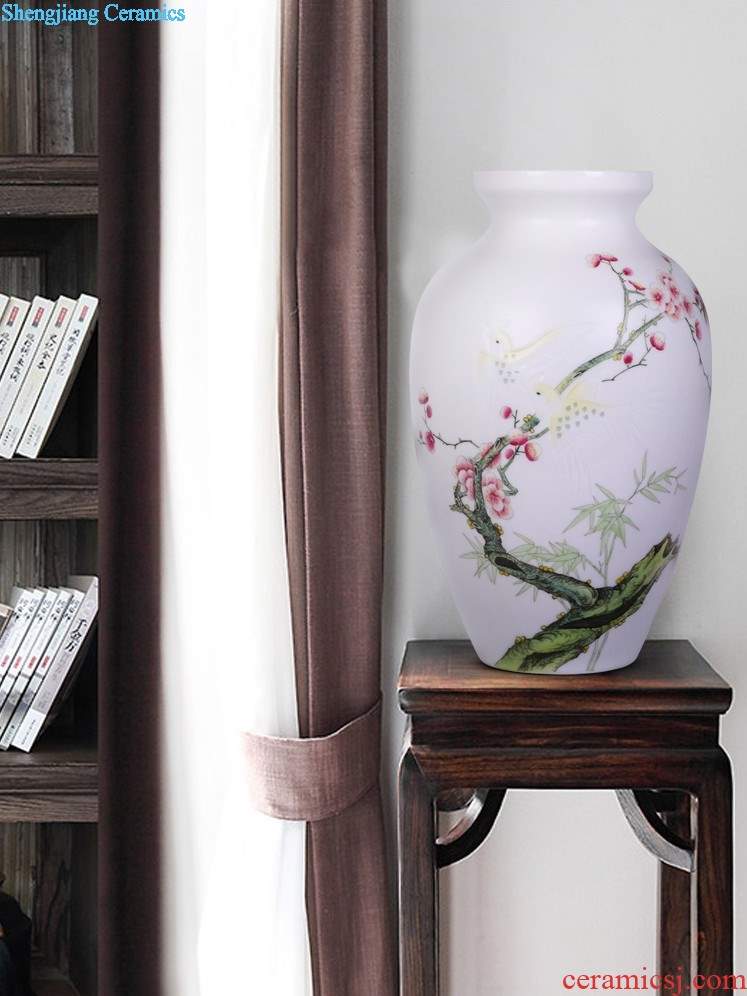 Fruits of jingdezhen ceramics furnishing articles hand-painted lucky bamboo vases, flower arrangement sitting room decoration home decoration