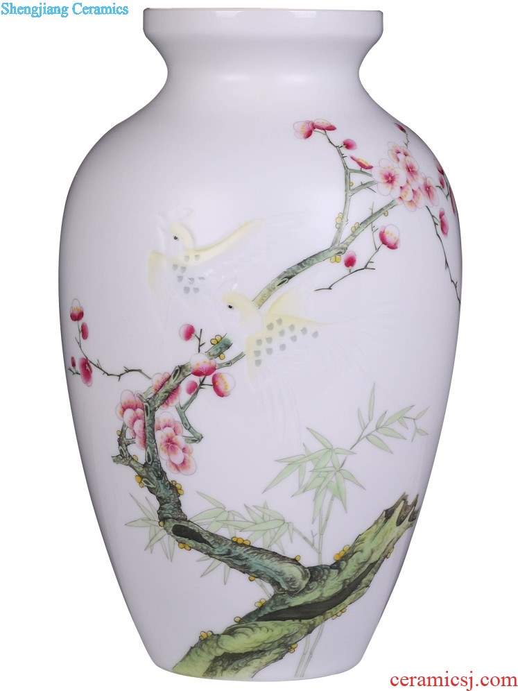 Fruits of jingdezhen ceramics furnishing articles hand-painted lucky bamboo vases, flower arrangement sitting room decoration home decoration