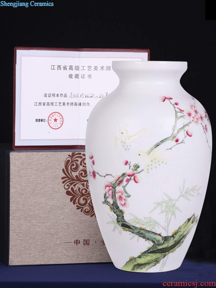 Fruits of jingdezhen ceramics furnishing articles hand-painted lucky bamboo vases, flower arrangement sitting room decoration home decoration