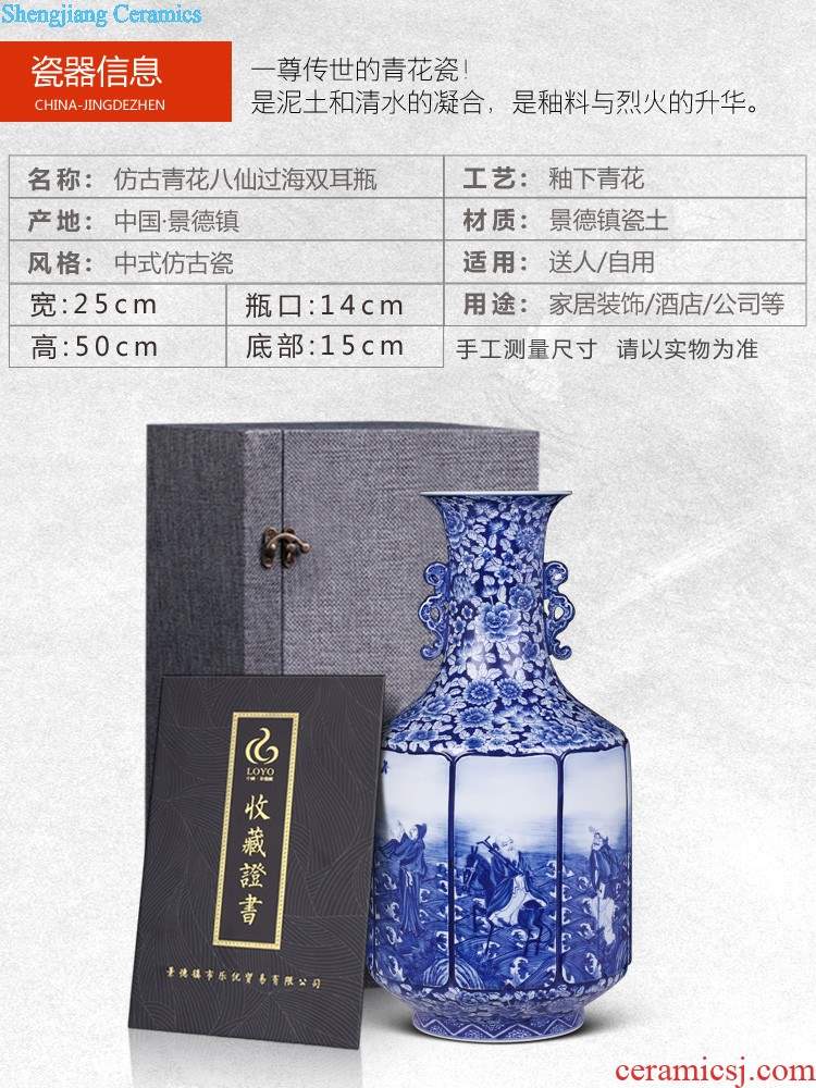 Jingdezhen ceramics hand-painted antique porcelain dou dragon grain mei bottles of Chinese style living room decoration handicraft furnishing articles