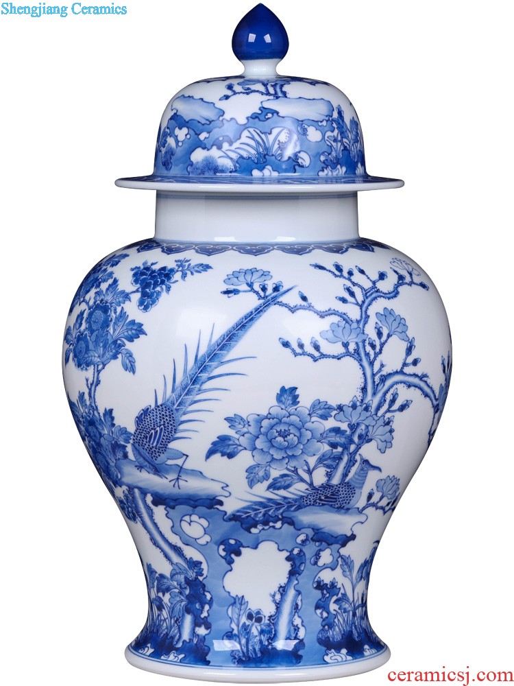 Hand blue and white porcelain of jingdezhen ceramic floret bottle of flower Contemporary and fashionable household decoration crafts are sitting room