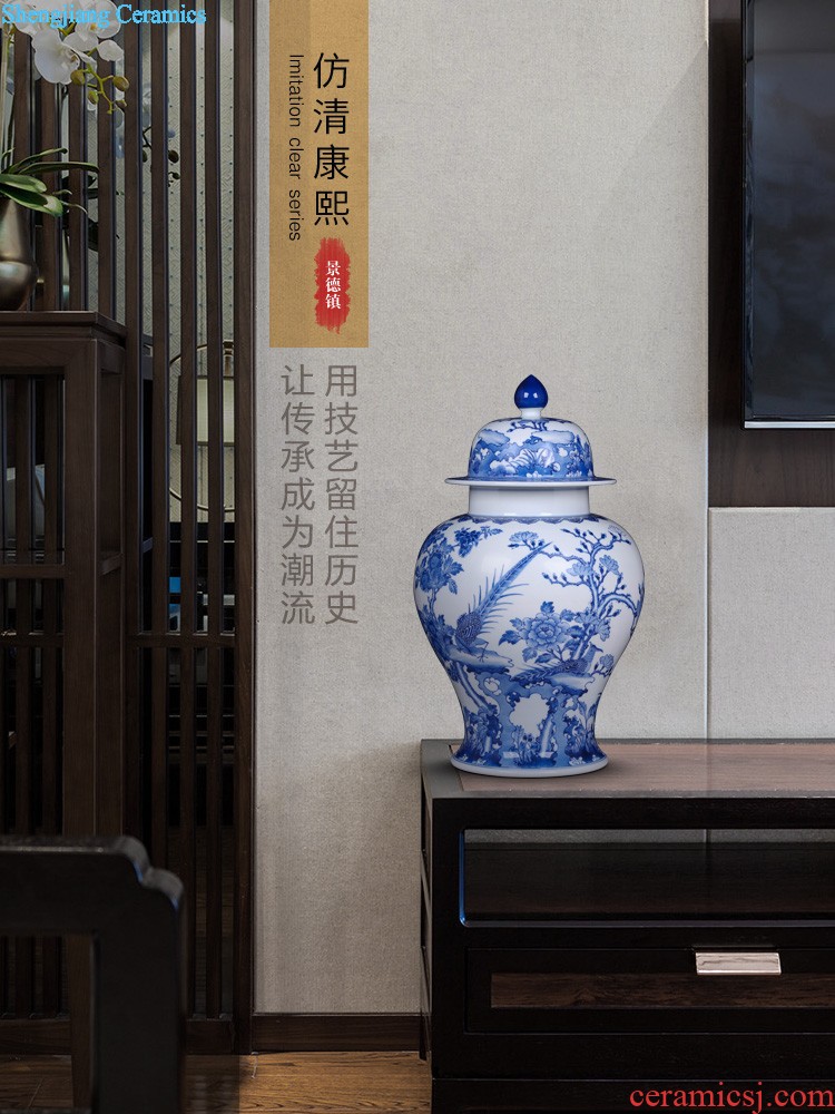 Hand blue and white porcelain of jingdezhen ceramic floret bottle of flower Contemporary and fashionable household decoration crafts are sitting room