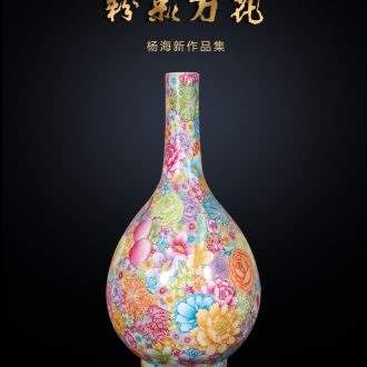 Jingdezhen ceramics Modern fashion color glaze peony vases, flower arrangement The sitting room adornment handicraft furnishing articles