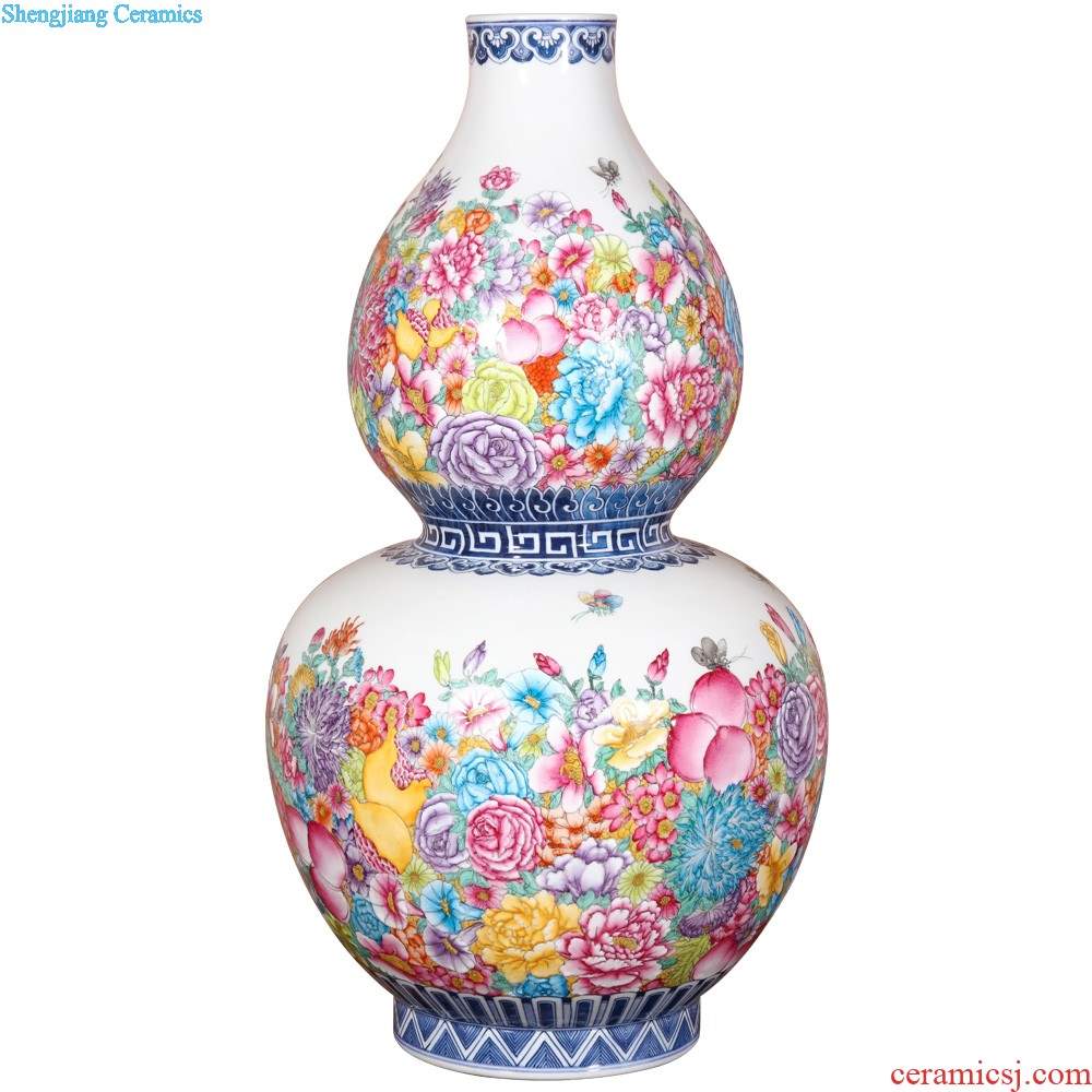 Jingdezhen ceramics powder enamel archaize pick flowers wrapped branch lines vases, flower arranging Chinese sitting room porch decoration furnishing articles