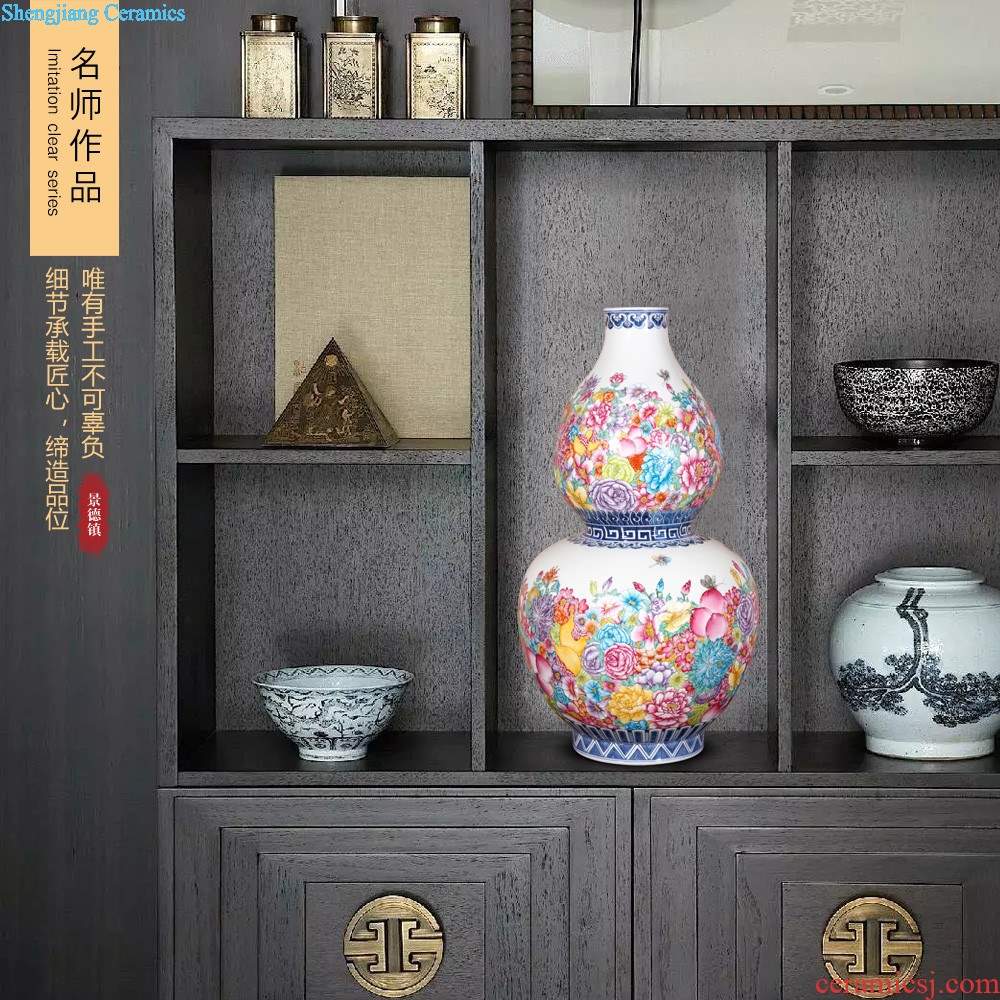 Jingdezhen ceramics powder enamel archaize pick flowers wrapped branch lines vases, flower arranging Chinese sitting room porch decoration furnishing articles