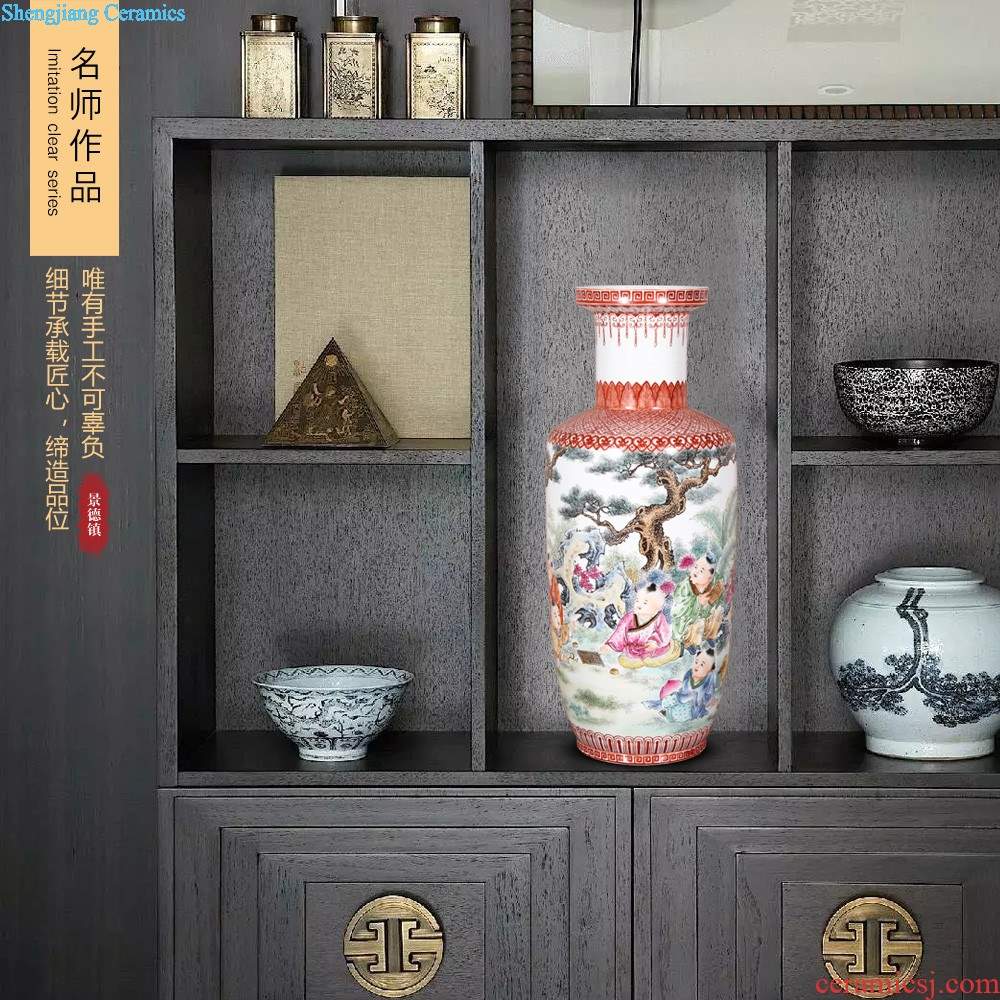 Jingdezhen ceramics powder enamel antique flower vase the celestial sphere sitting room of Chinese style household flower arranging jewelry collection furnishing articles