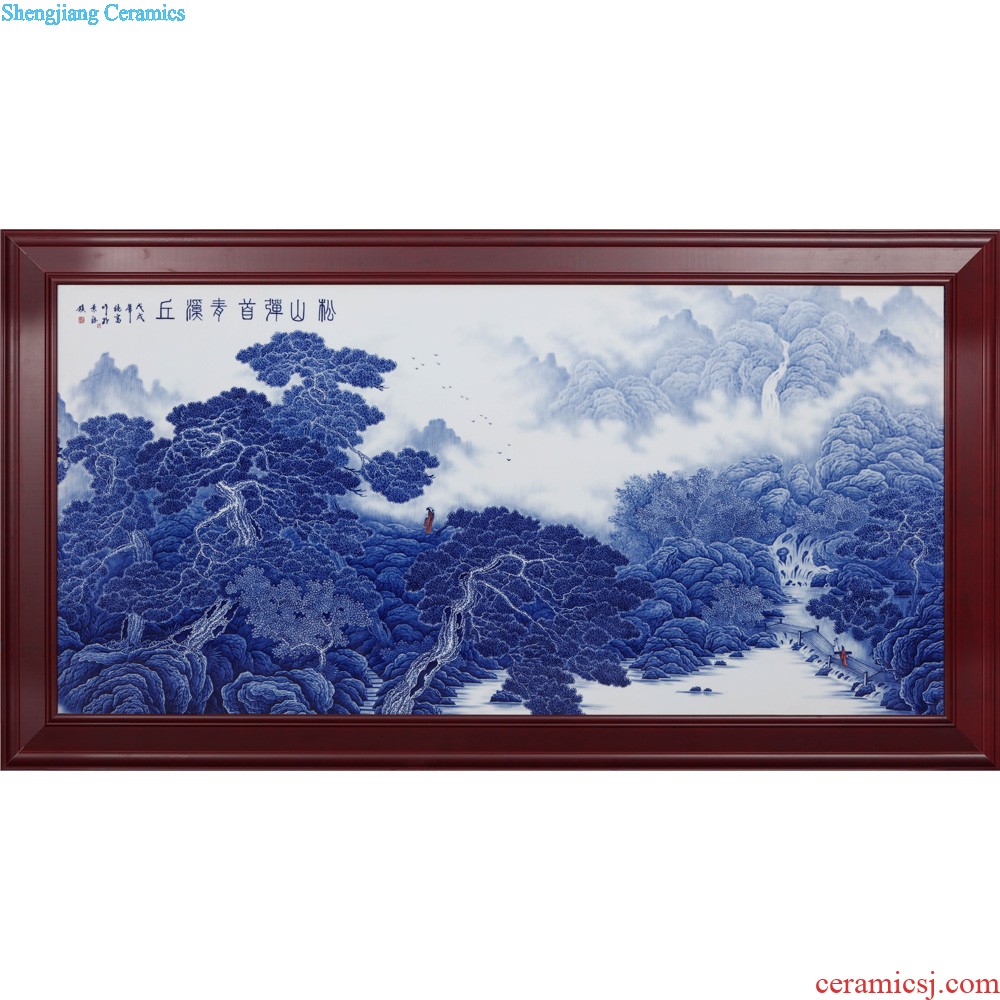 Jingdezhen ceramic plate painting masters hand-painted porcelain dou dragon playing pearl decoration mural sitting room hangs a picture the study