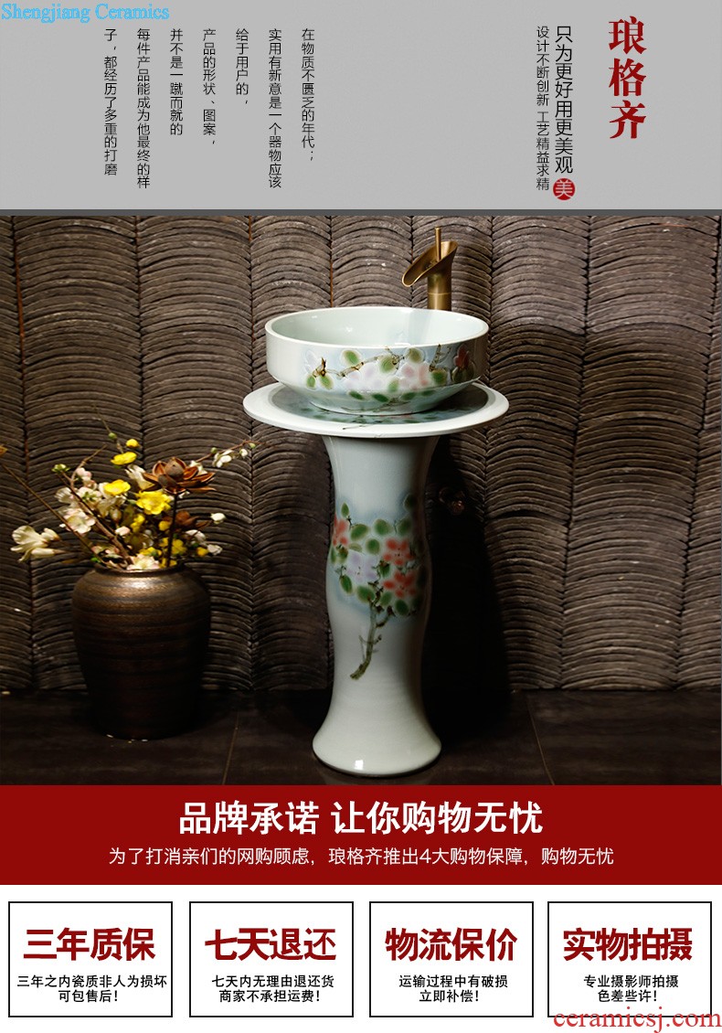 Art pillar basin ceramic floor pillar type lavatory toilet lavabo balcony one wash basin