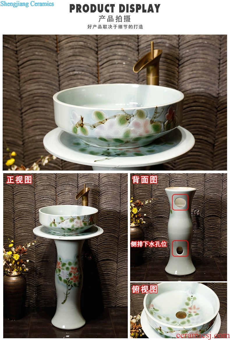 Art pillar basin ceramic floor pillar type lavatory toilet lavabo balcony one wash basin