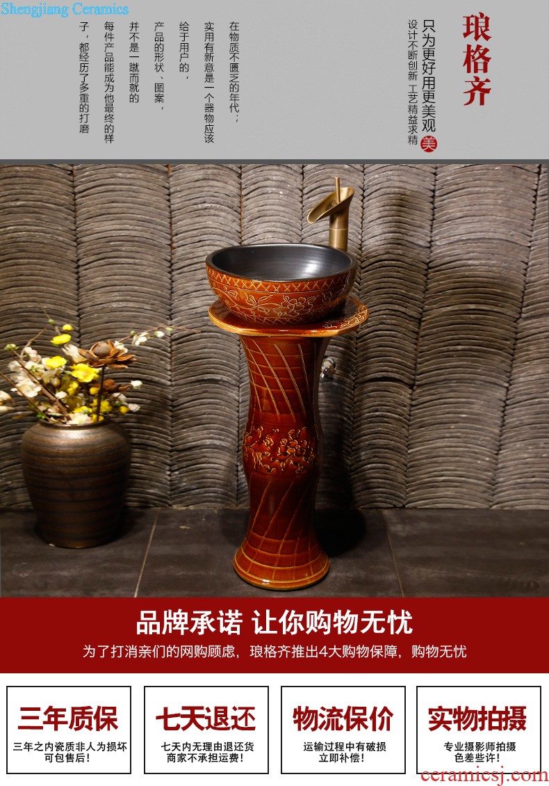 The sink basin one balcony ceramic basin vertical column column column type lavatory toilet floor type