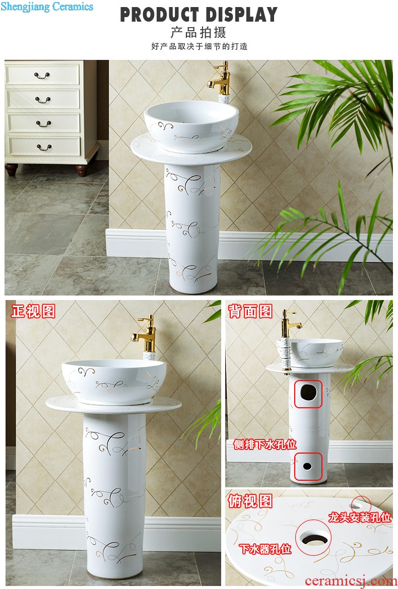 Ceramic floor pillar type lavatory small toilet lavabo balcony one basin art basin of the post