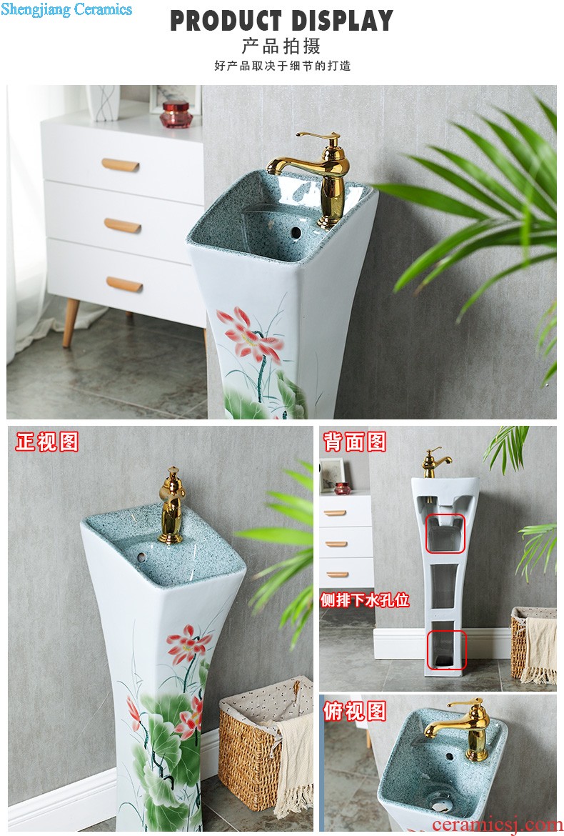 Ceramic basin of pillar type lavatory sink basin integrated the balcony floor pillar toilet basin of vertical column