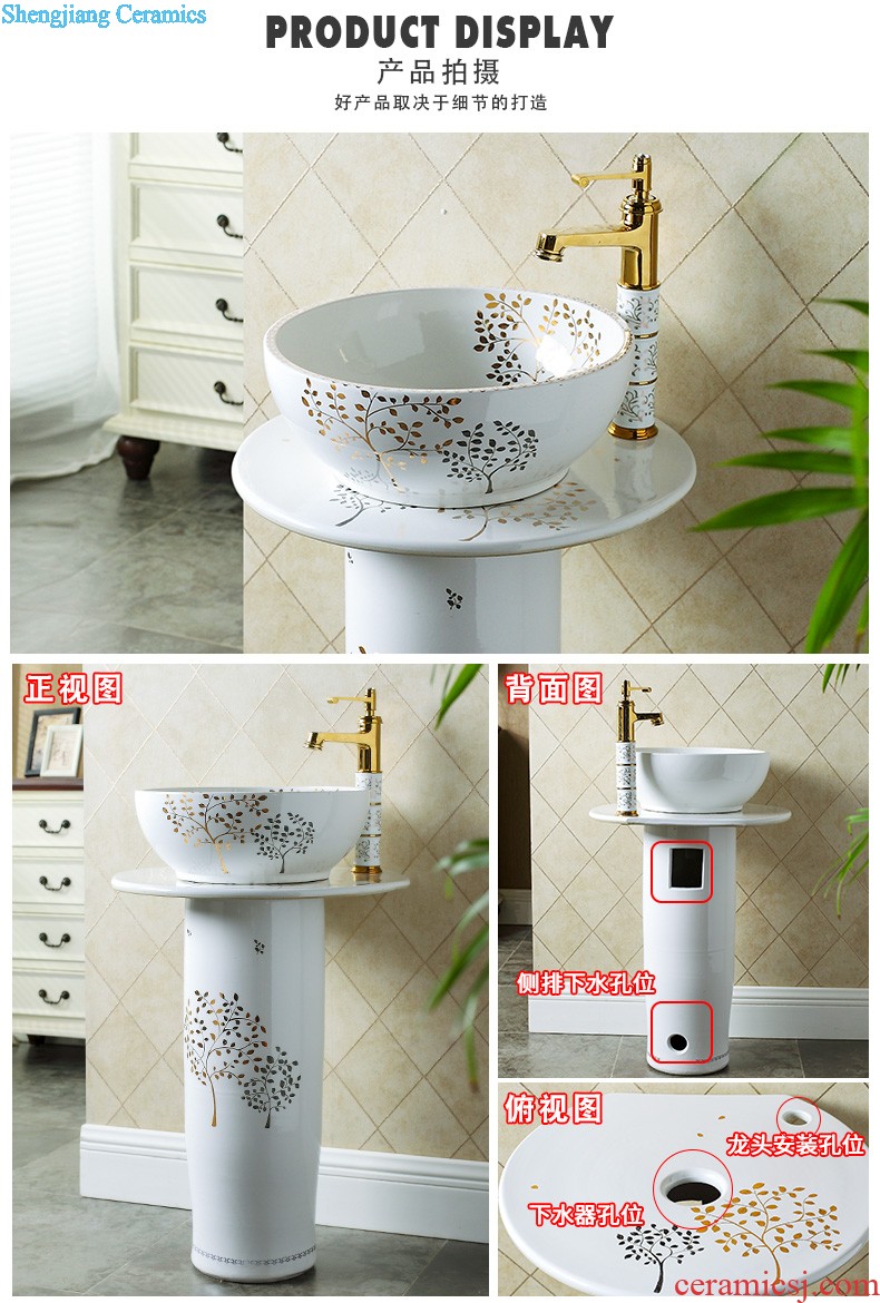 Ceramic floor pillar type lavatory small toilet lavabo balcony one basin art basin of the post