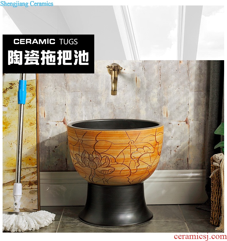 Ceramic art mop pool balcony mop pool home toilet one-piece large mop pool small mop basin