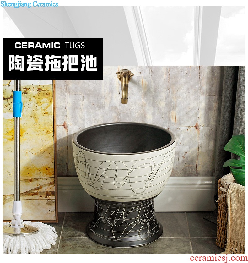 Ceramic column type lavatory a whole basin basin balcony floor pillar lavabo vertical column toilet