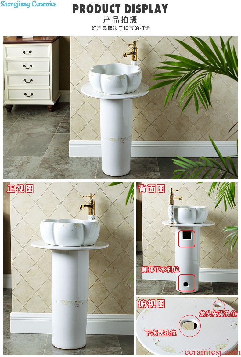 Ceramic floor pillar type lavatory small toilet lavabo balcony one basin art basin of the post