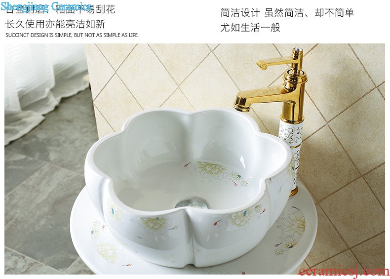 Ceramic floor pillar type lavatory small toilet lavabo balcony one basin art basin of the post